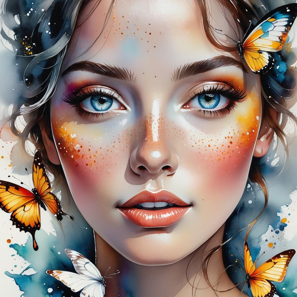 Butterflies lady - AI Generated Artwork - NightCafe Creator