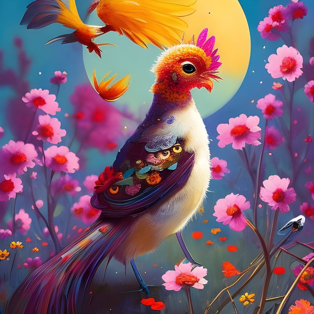 flower chicken   by @what_am_i_doing