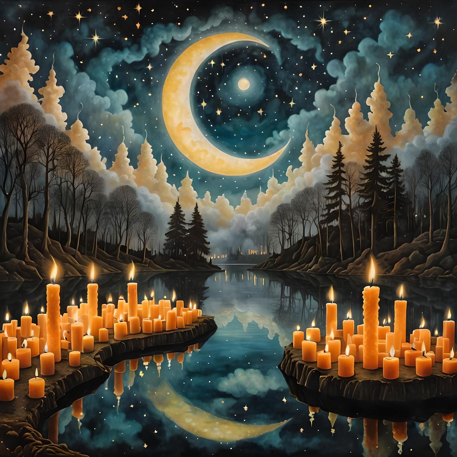 Candlelit Nightscape  by @lawrencelot