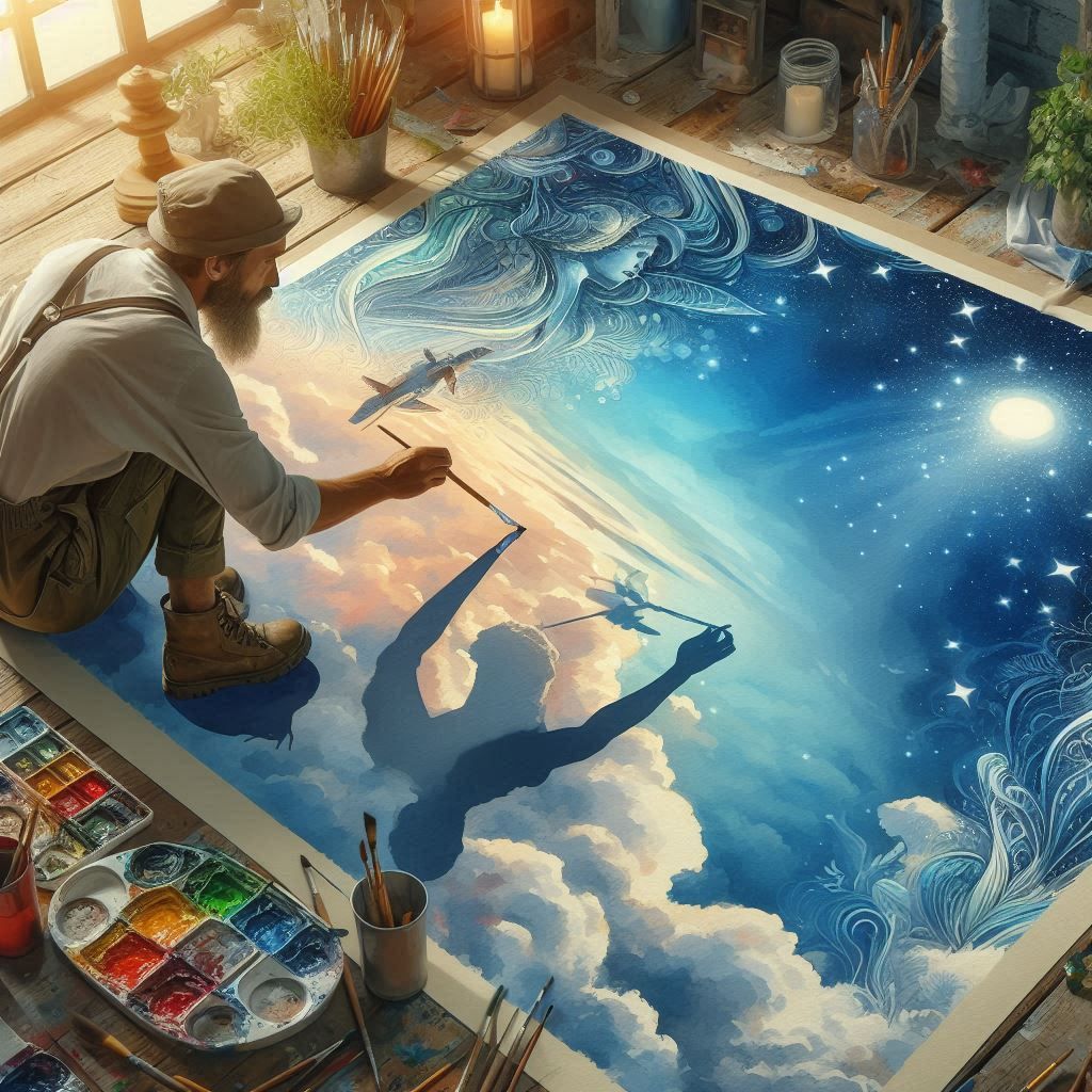 The artist in full creation