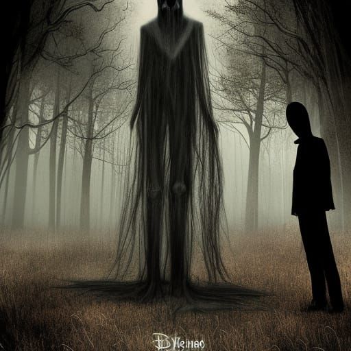 haunted place, many twisted and warped translucent figures f...