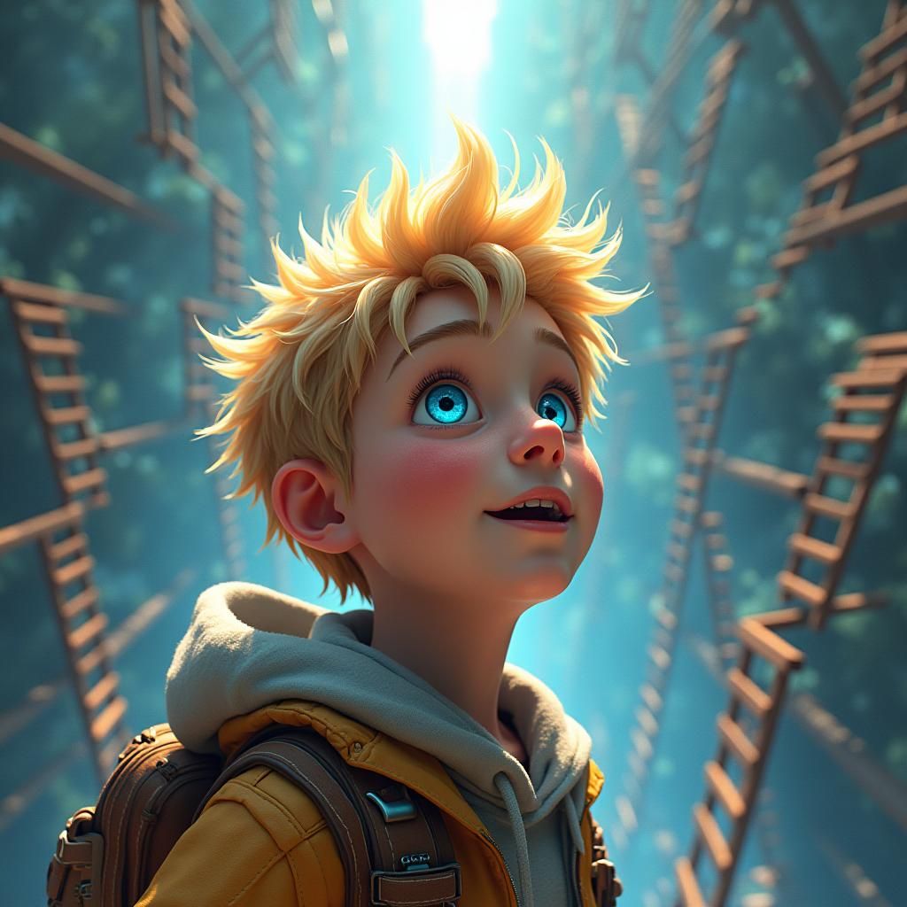 The young wizard grew up, and there were even more ladders!