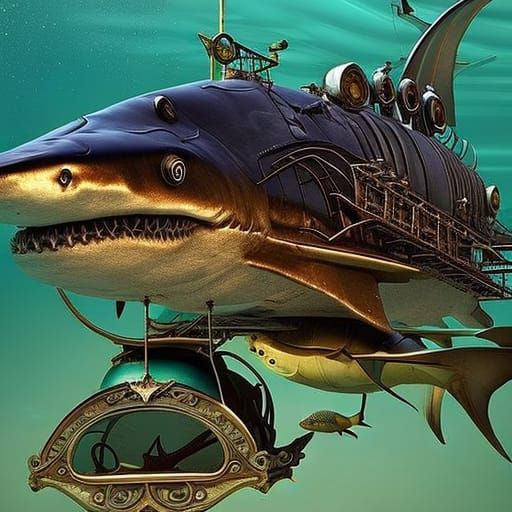 Steampunk Shark AI Generated Artwork NightCafe Creator