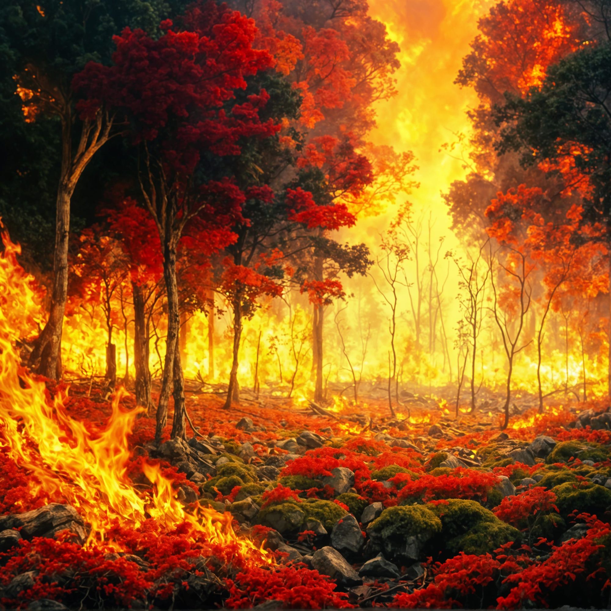 forest on fire (remake with the creative upscale)