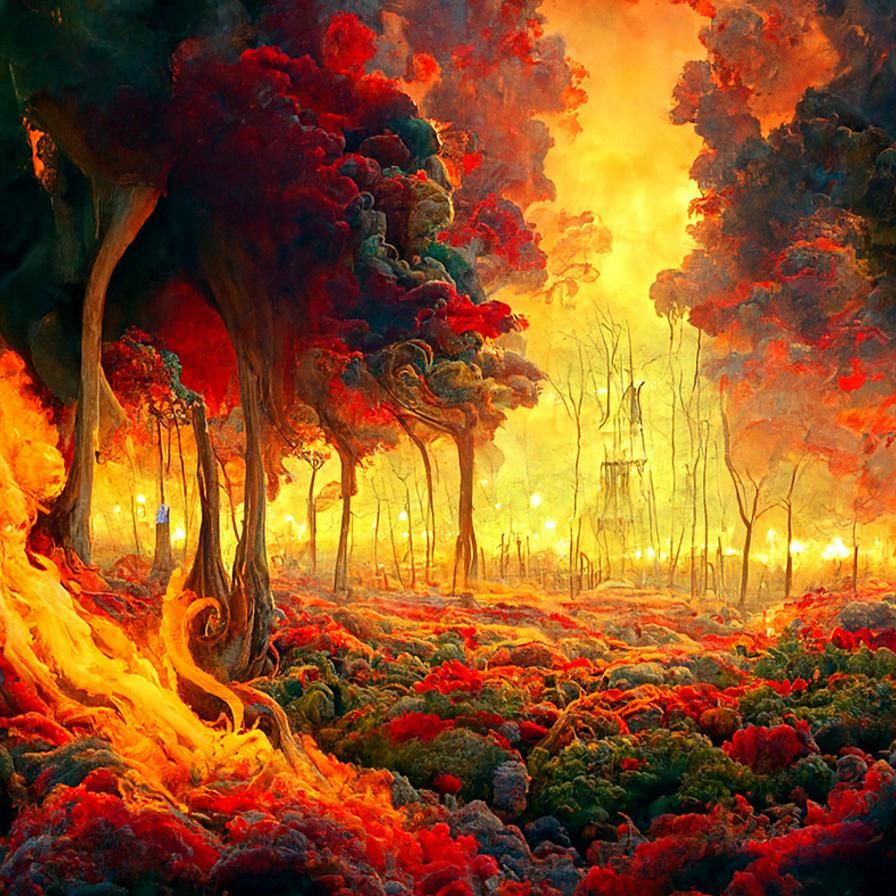 forest on fire (remake with the creative upscale)