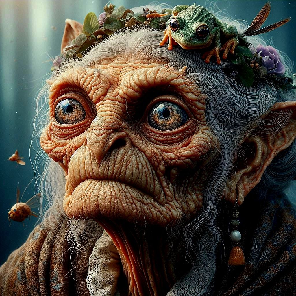 Old women with frogs