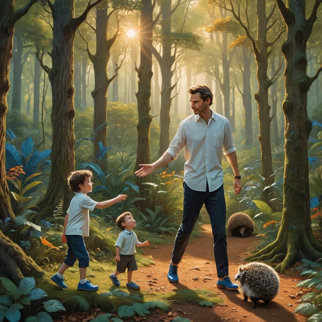 Enchanted Forest Encounter: A Whimsical Fantasy Art Piece