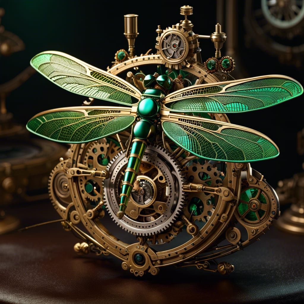 Clockwork Emerald Dragonfly  by @SignS