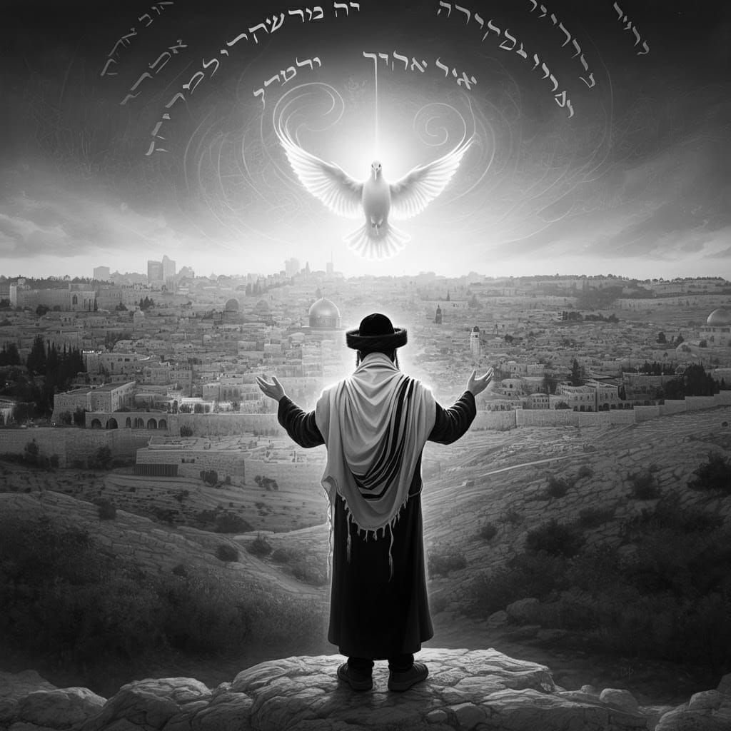 Hasidic Figure in Jerusalem: A Spiritual Vision