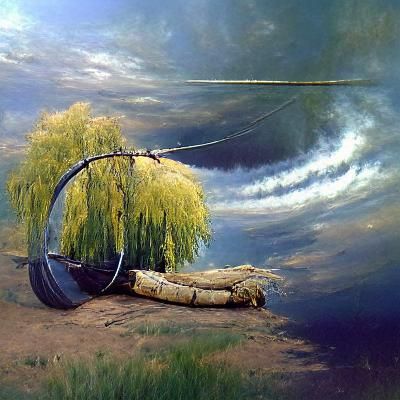 sleeping willow tree with tire swing