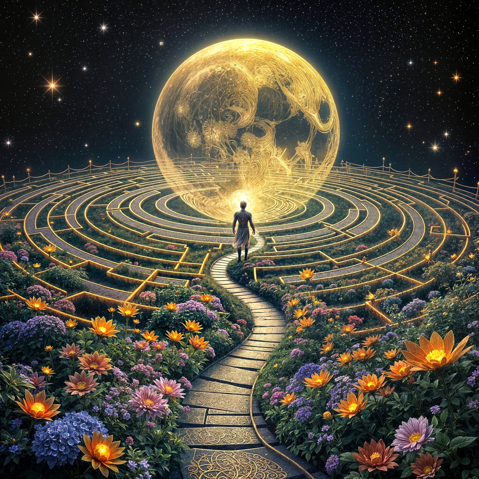 The Moon Breaks the Labyrinth  by @Art of Art