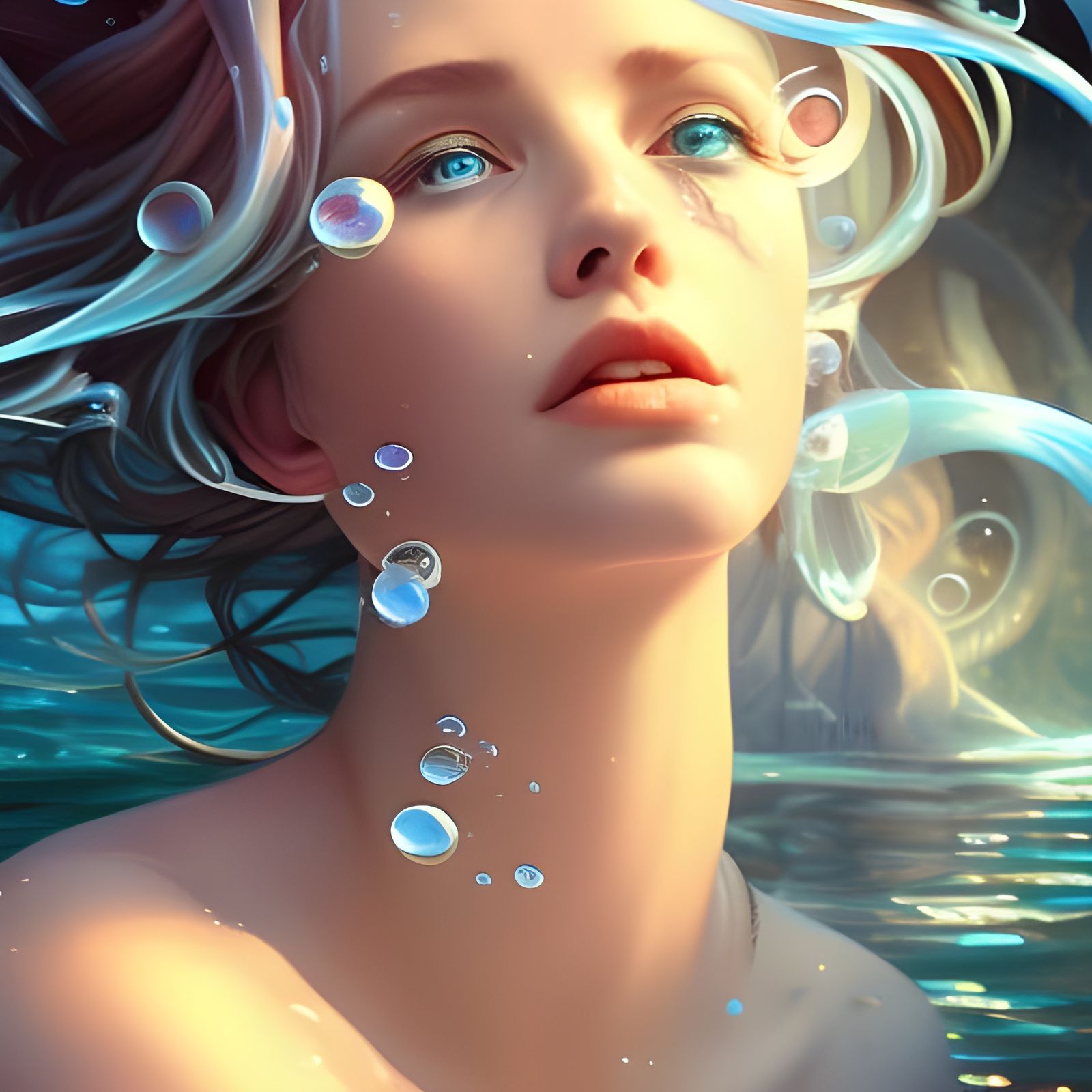 Ocean Lady Ai Generated Artwork Nightcafe Creator 