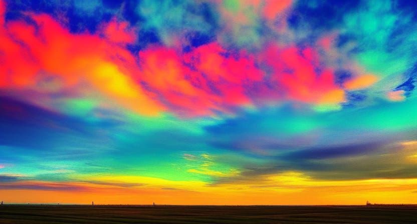 colorful clouds landscape