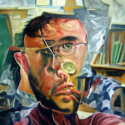 Self portrait academic art oil painting