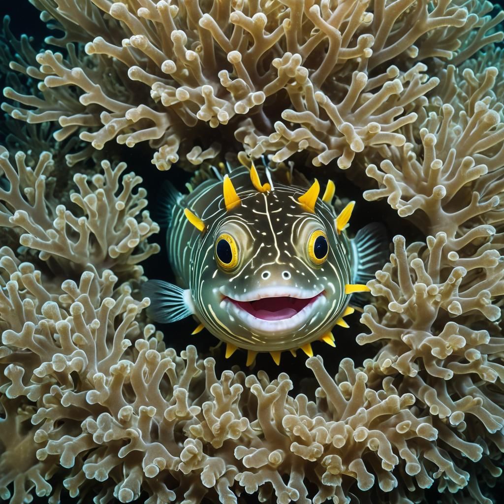 A happy Puffer fish - AI Generated Artwork - NightCafe Creator