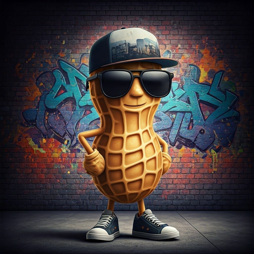 Urban Snack Icon Strikes a Pose in Vibrant Street Art Settin...