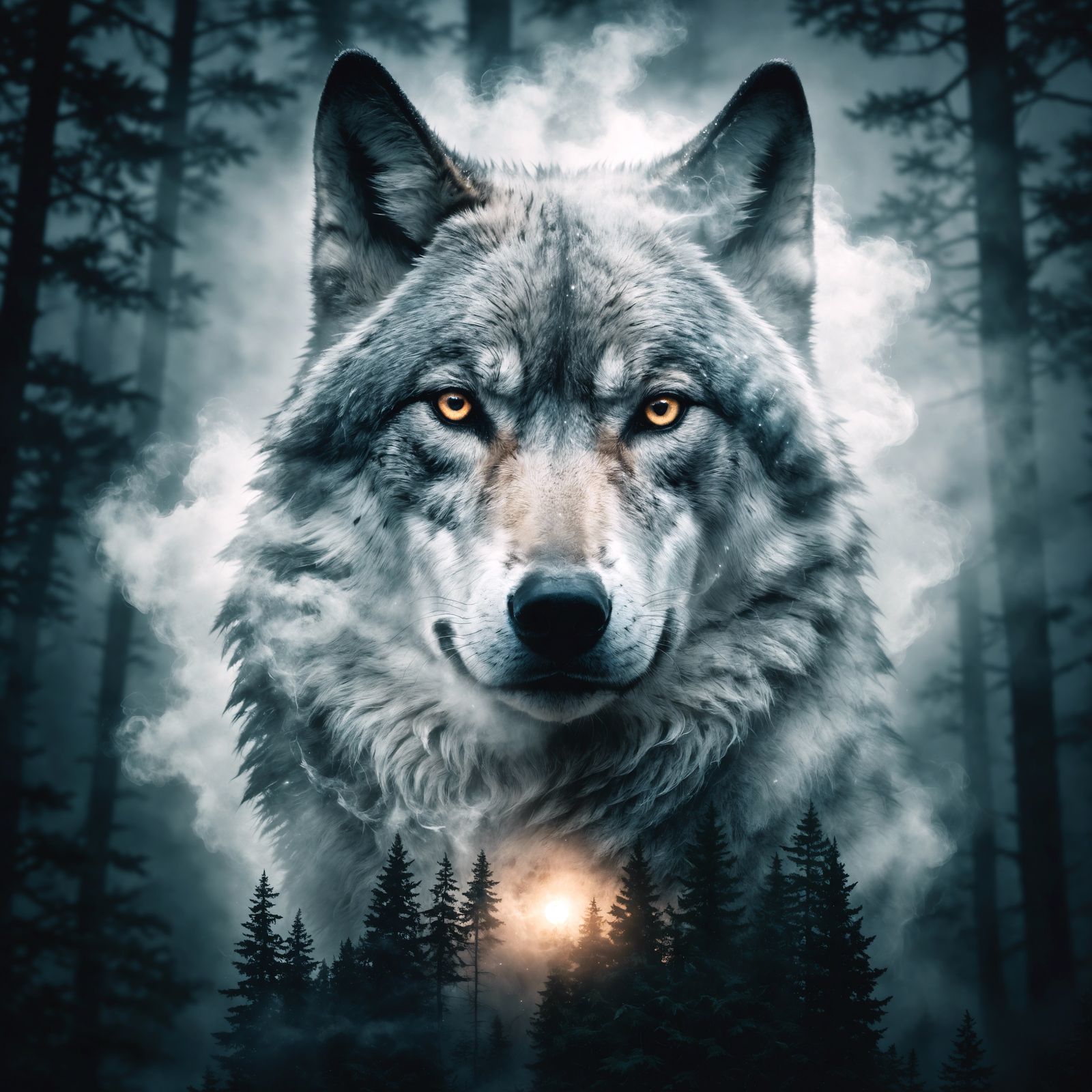 A wolf in the mists