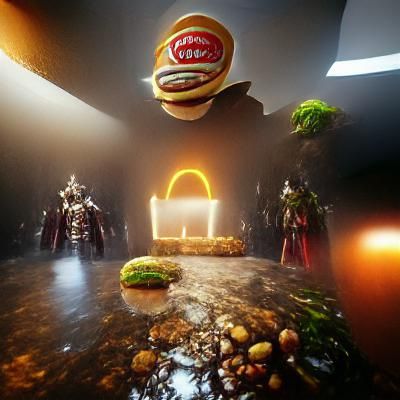 Supreme Being Burger King Unreal Engine concept art