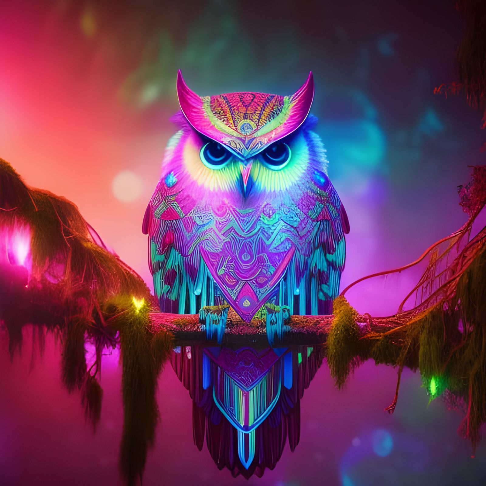neon owl  by @xandra