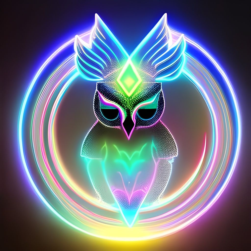 Neon stylized owl (logo)  by @Eva