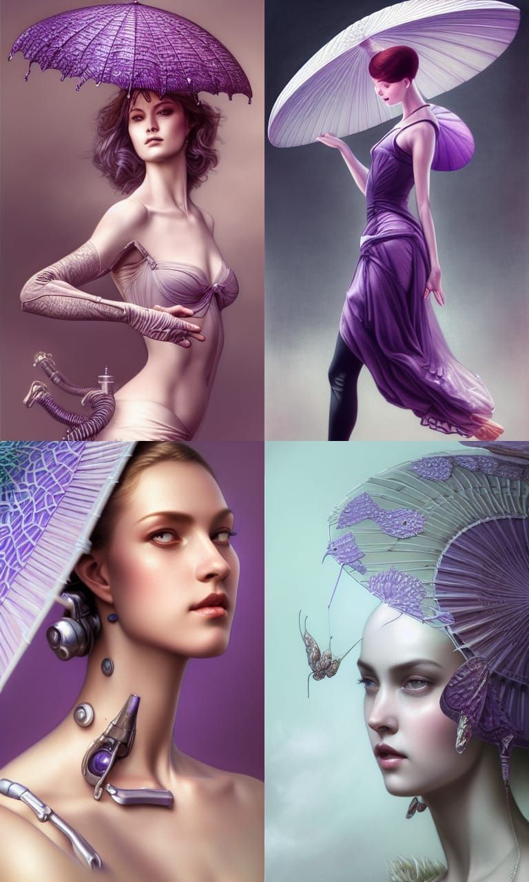 Elegant purple umbrella