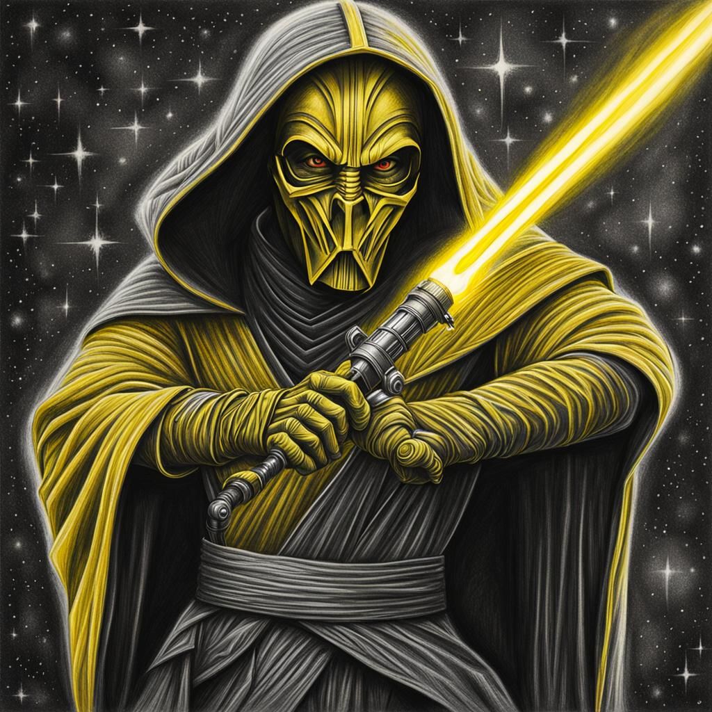 Star Wars Female Sith Lord Charcoal Drawing