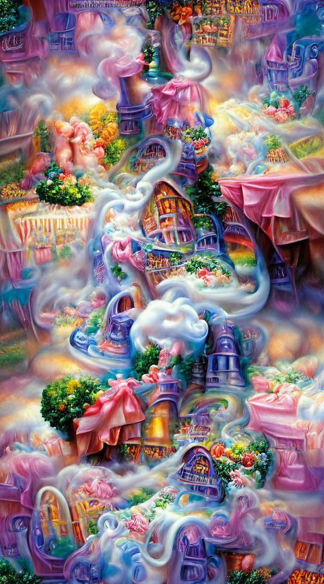 ethereal fantasy hyperdetailed mist Thomas Kinkade vibrant c...