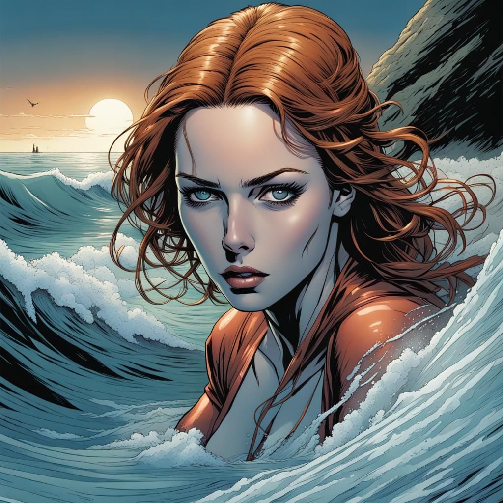 Une femme dans la mer 2