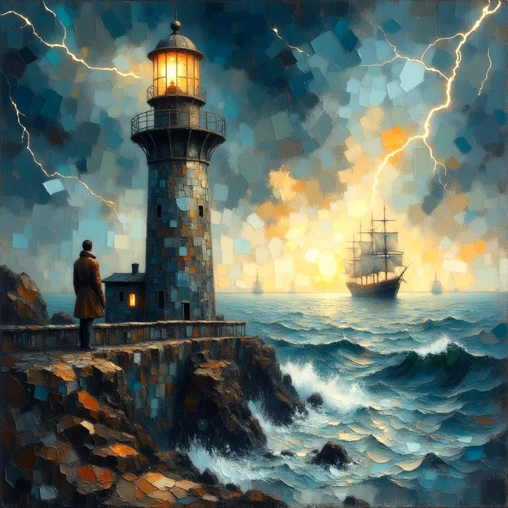 Lighthouse In The Storm  by @Shelle-Sherrie