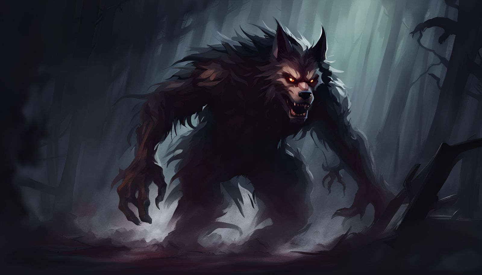 Abstract werewolf monster - AI Generated Artwork - NightCafe Creator