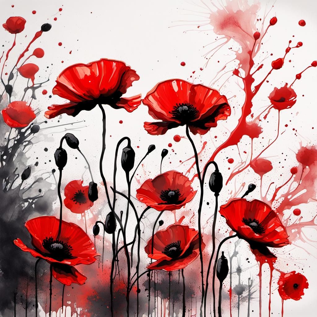 Poppies   by @GreenNails 