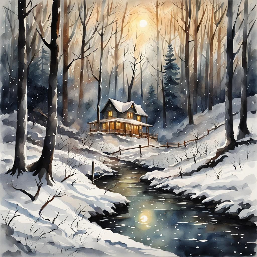 Stopping by the woods on a snowy evening