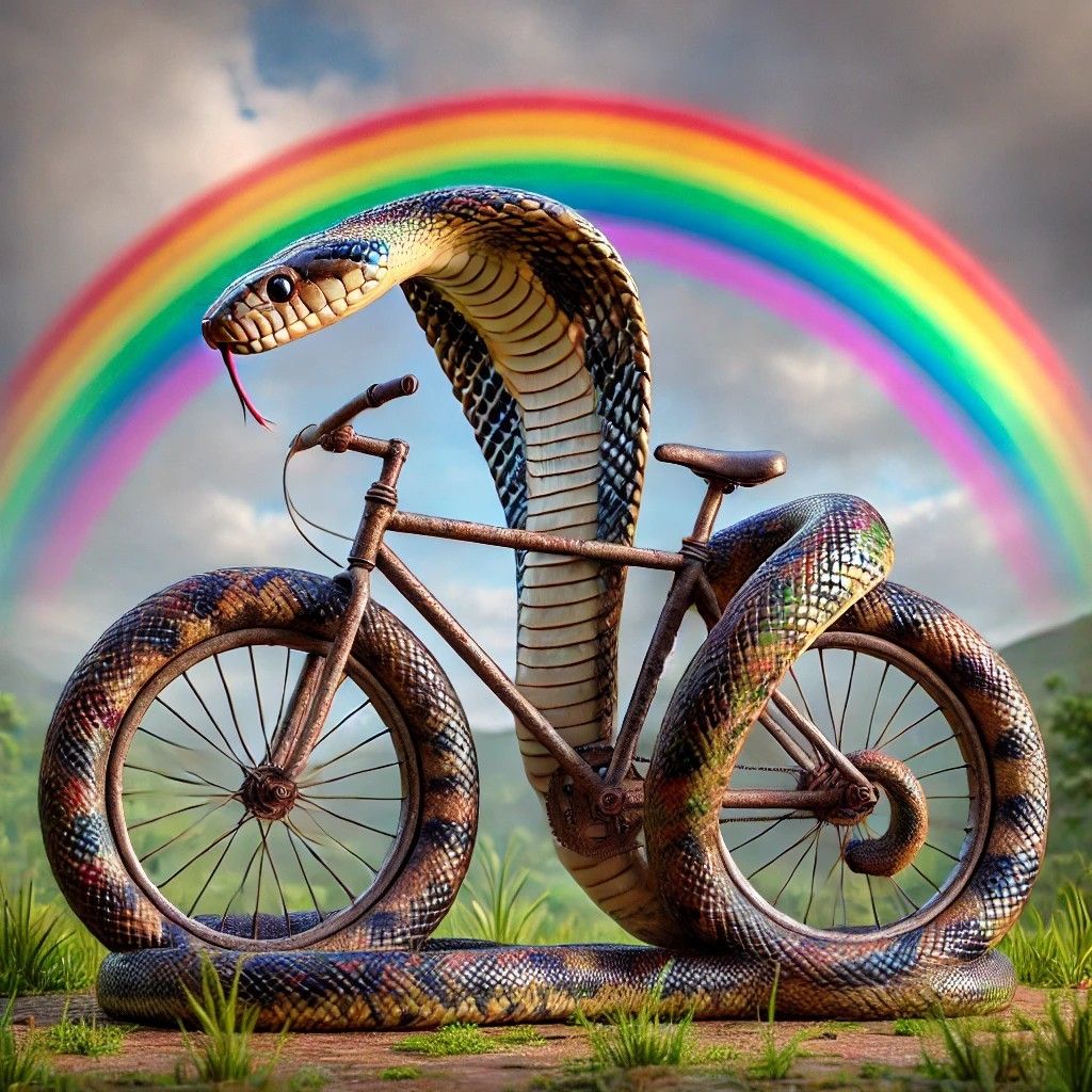 Snake shaped as a bike