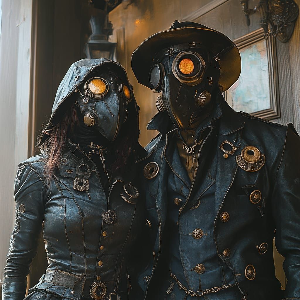 steampunk plague couple