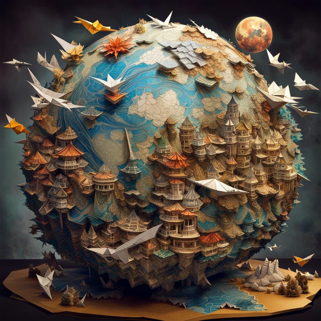 Origami earth  by @Lady on Fire