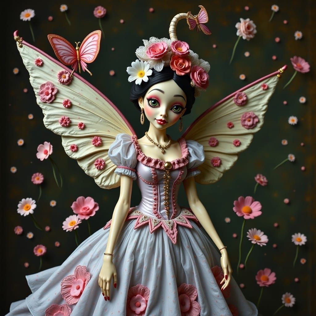 <lora:MESSY POP SURREALIST:1.0> ballerina, nicolette cessoli and mark ryden