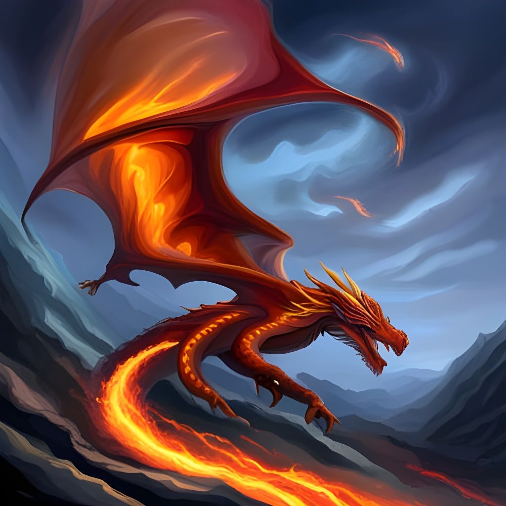 A fiery dragon - AI Generated Artwork - NightCafe Creator