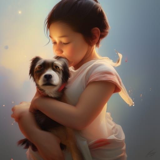 Mädchen und Hund