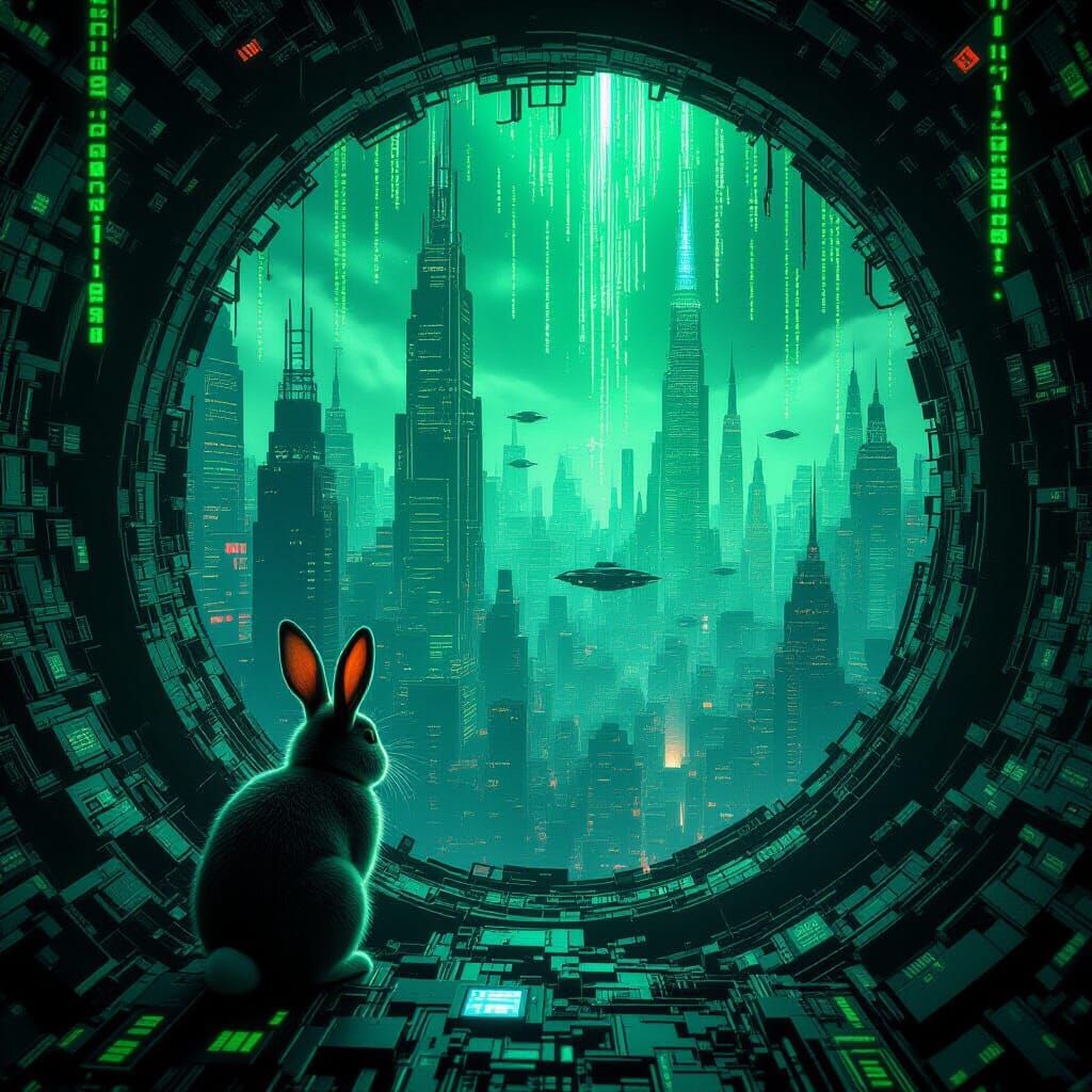 Entering a rabbit hole where the matrix is on the other side of the hole.