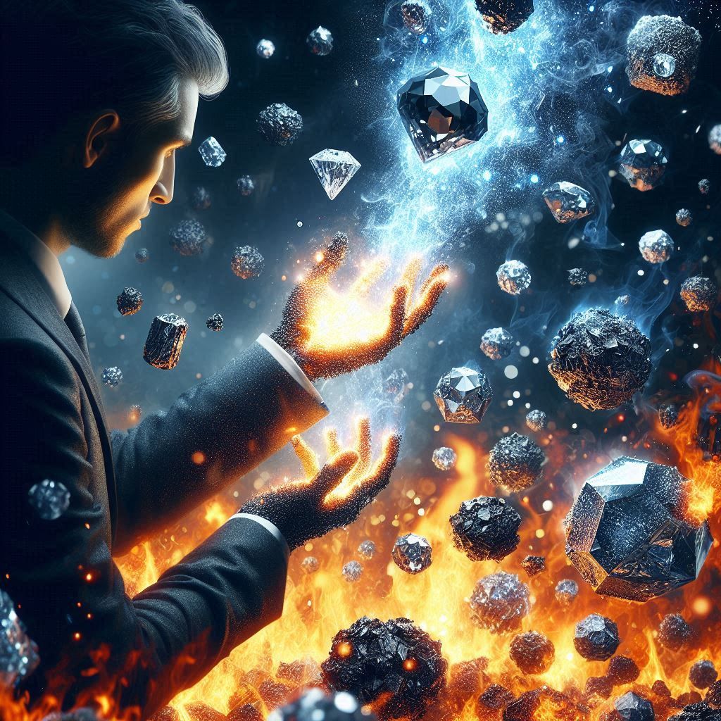 Making jewels from carbon, with fire and wind