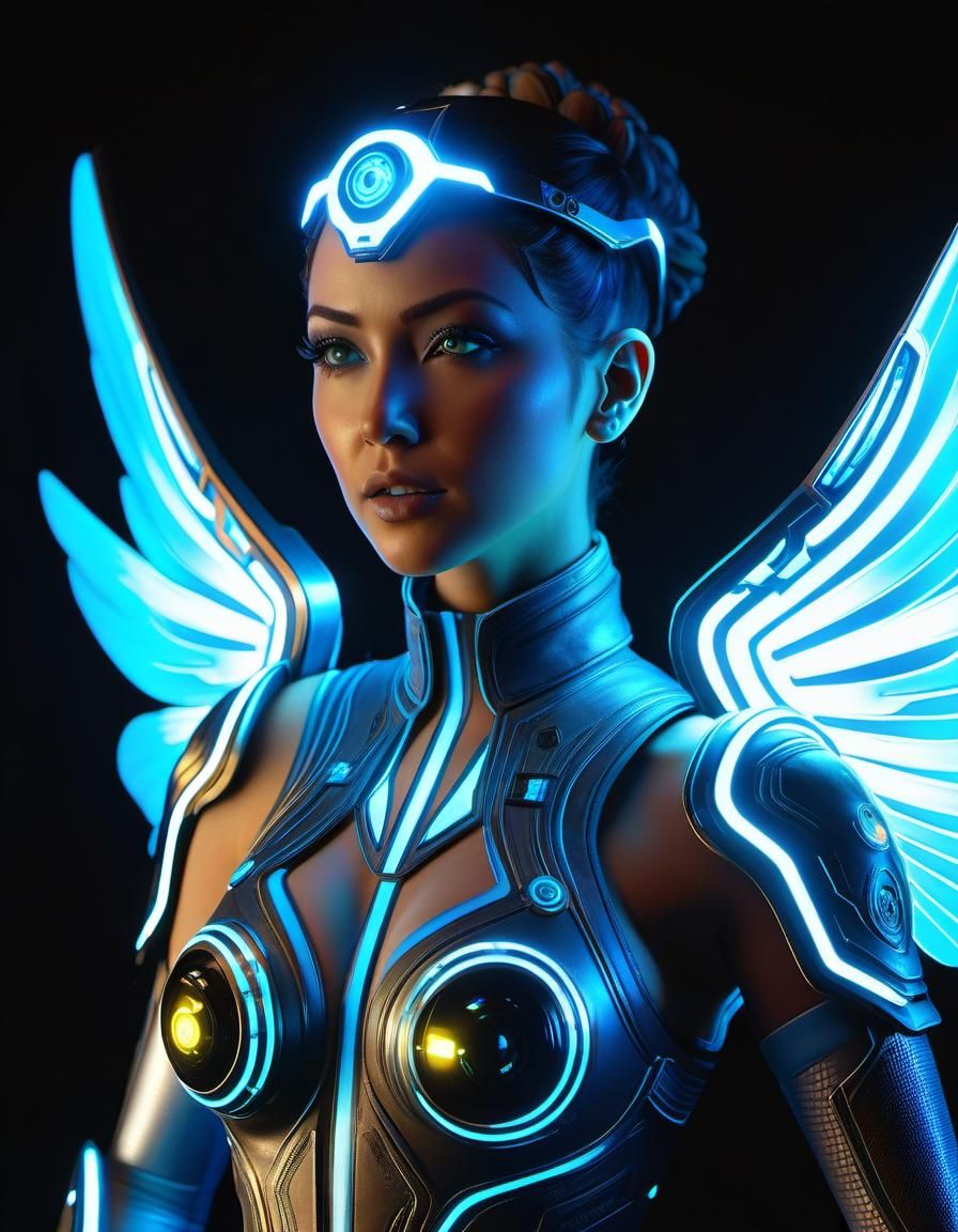 Rotoscope animation; neon, glowing  transparent "bioluminesc...