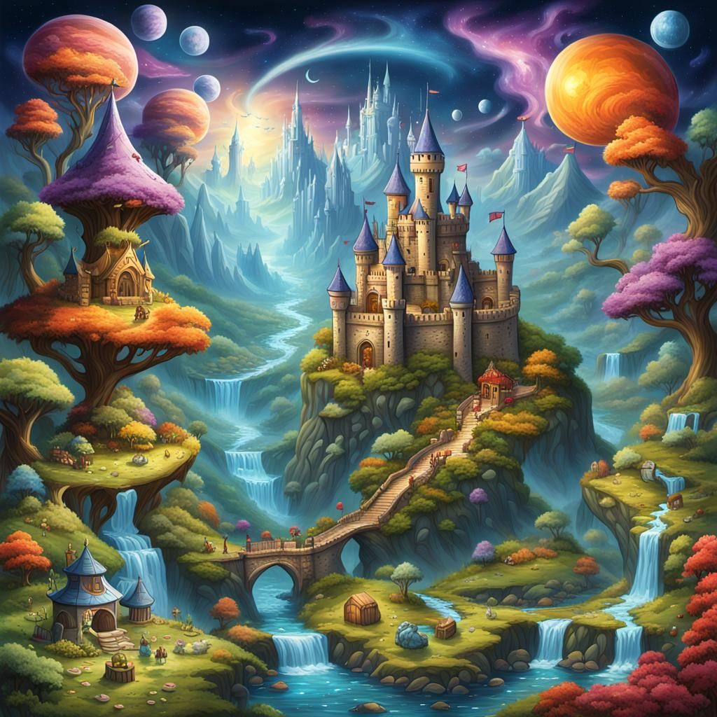 Enchanted Candy Realm Board Game Art