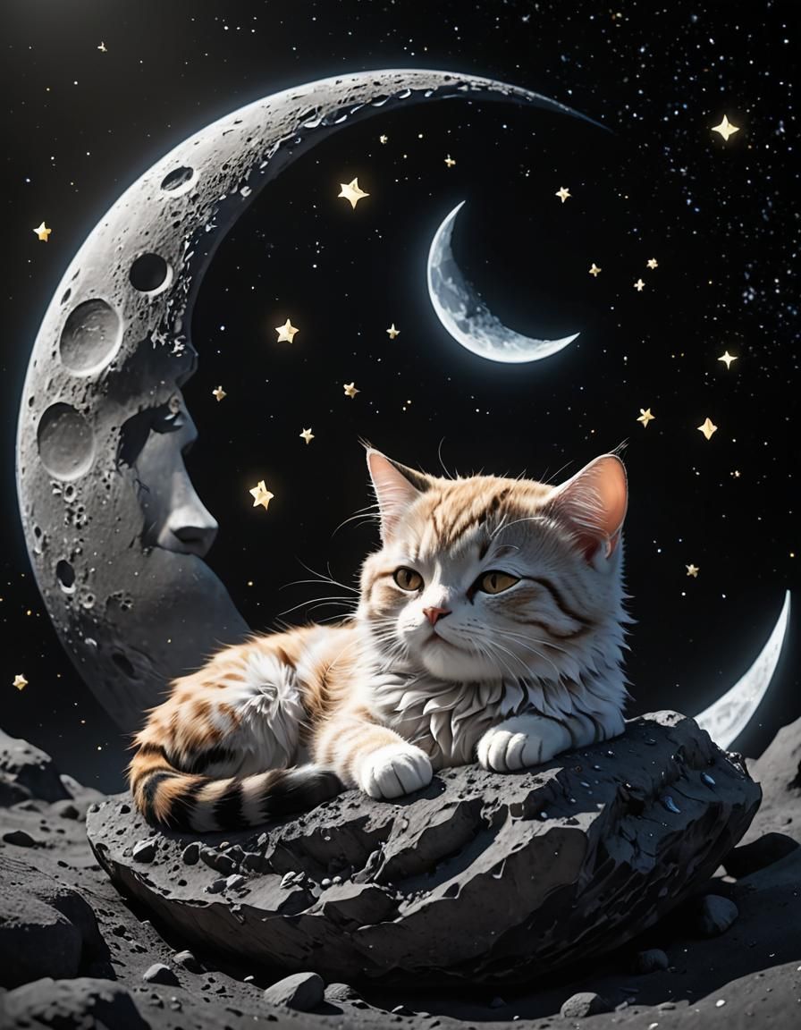 Cat To The Moon  by @OmegaDark97