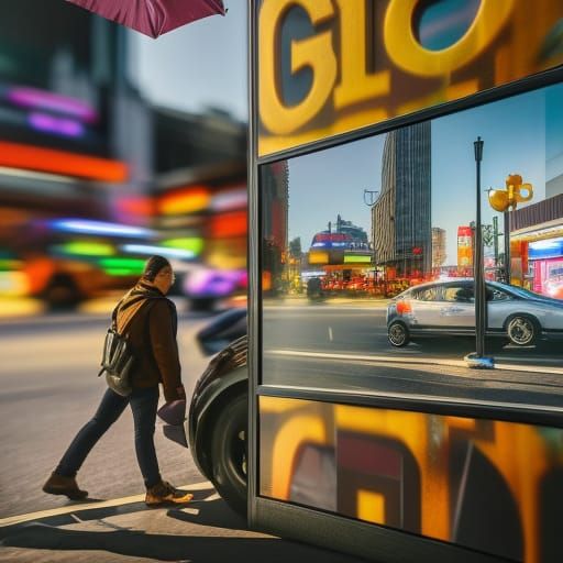 Busy city downtown. people. Professional photography, natural lighting