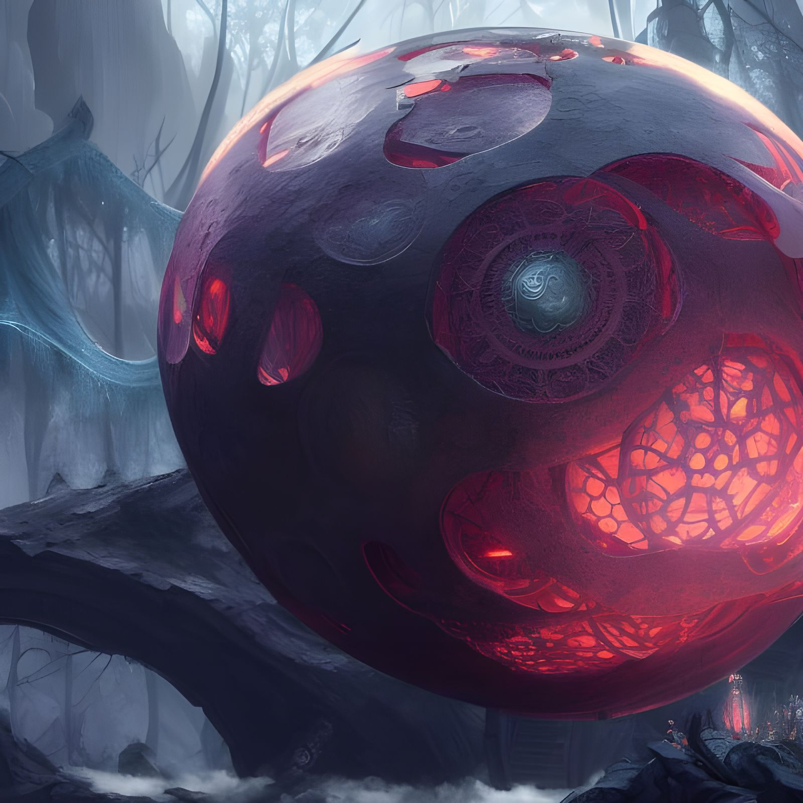 Intricate Elven Ball Structure in Fantasy Art Style