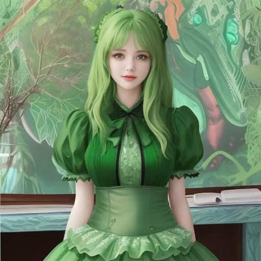 Green Heart Pattern Abstract Image