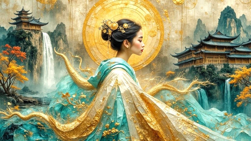 Gold and Turquoise   by @George Stanley