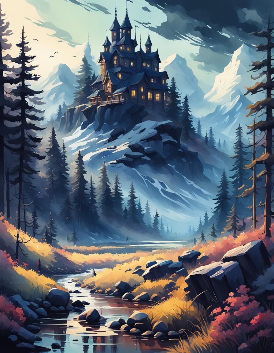 Watercolor Painting of Stanley with Deep Color