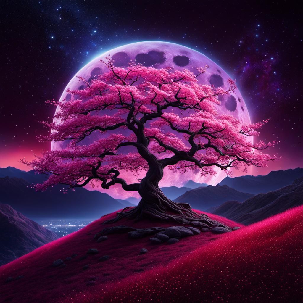 Mystical cherry blossom tree - AI Generated Artwork - NightCafe Creator