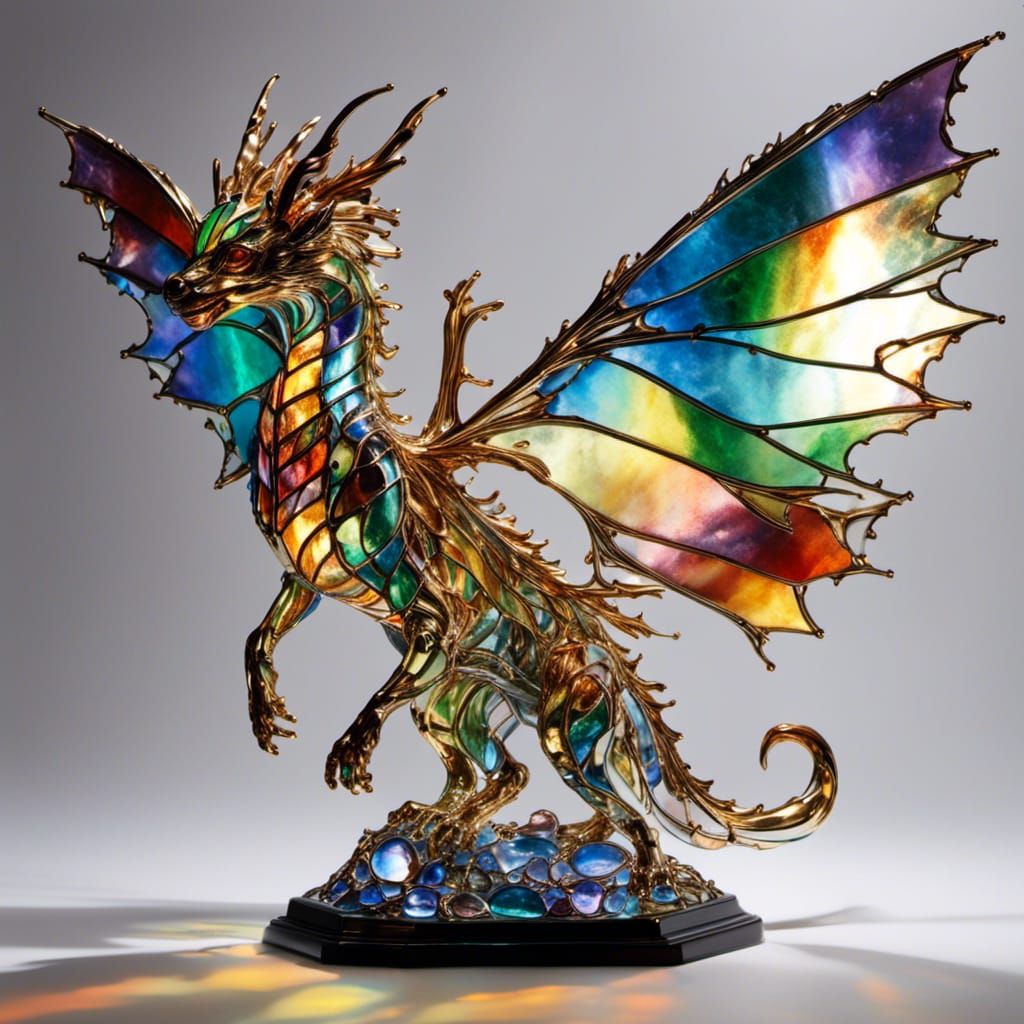 Whimsical Stained Glass Elf Figure